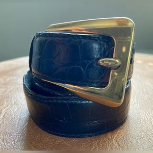 Salvatore Ferragamo Vintage Black Leather Belt